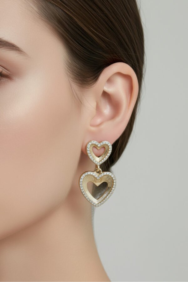 Xuping 14K Kalpli Sallantı Taşlı Klipsli Kadın Küpe Kararmaz Kadın Takı Xuping Küpe