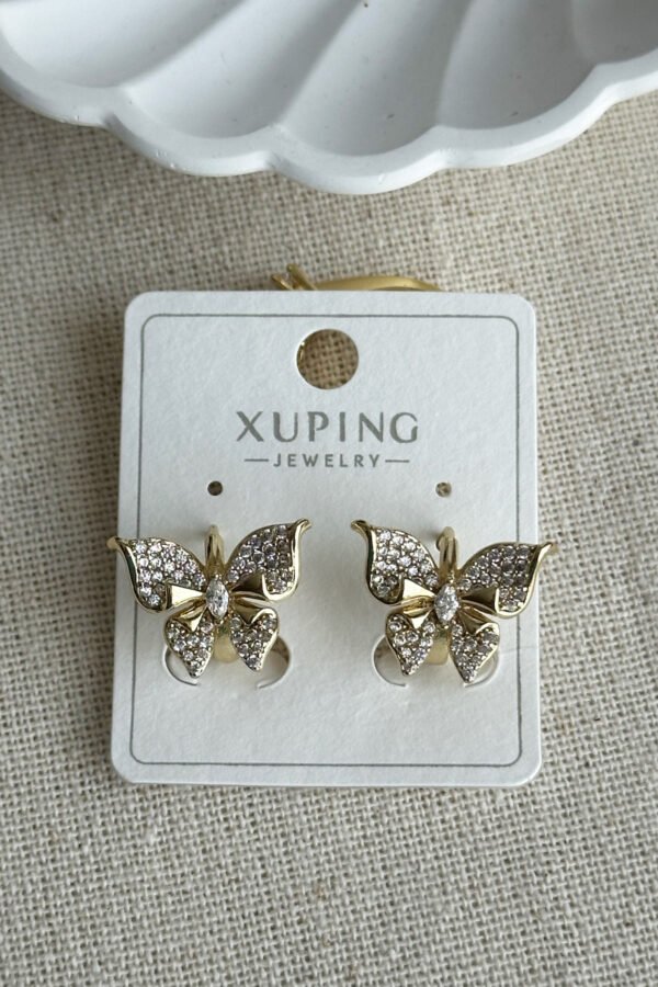 Alternative view of Xuping 14K Taşlı Kelebekli Klipsli Kadın Küpe Kararmaz Kadın Takı Xuping Küpe