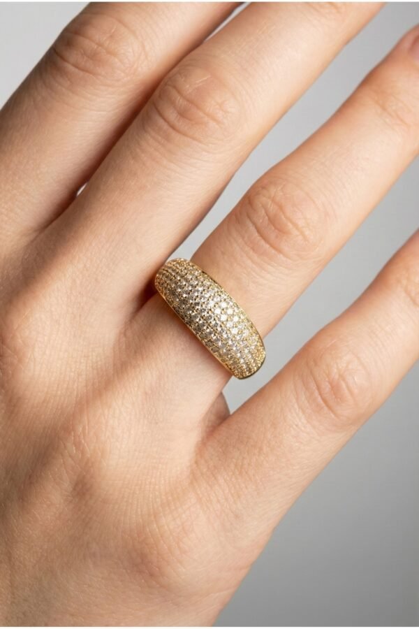 Xuping 14K Taşlı Balık Sırtı Kadın Yüzük – Kararmaz Altın Renk Takı | Xuping Yüzük