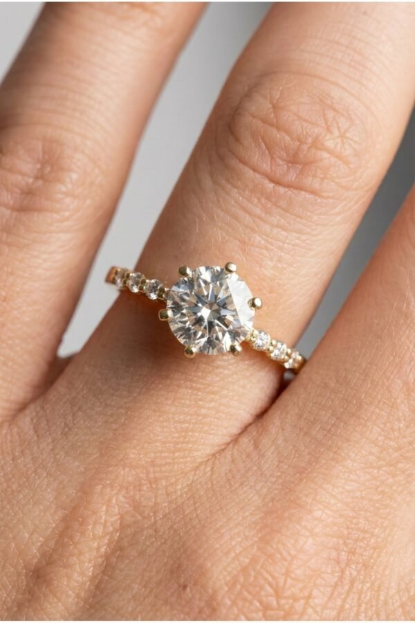 Xuping 14K Tek Taş Kadın Yüzük – Kararmaz Altın Renk Takı | Xuping Yüzük