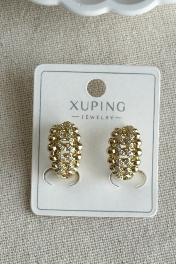 Xuping 14K Zincir Taşlı Halka Kadın Küpe Kararmaz Kadın Takı Xuping Küpe