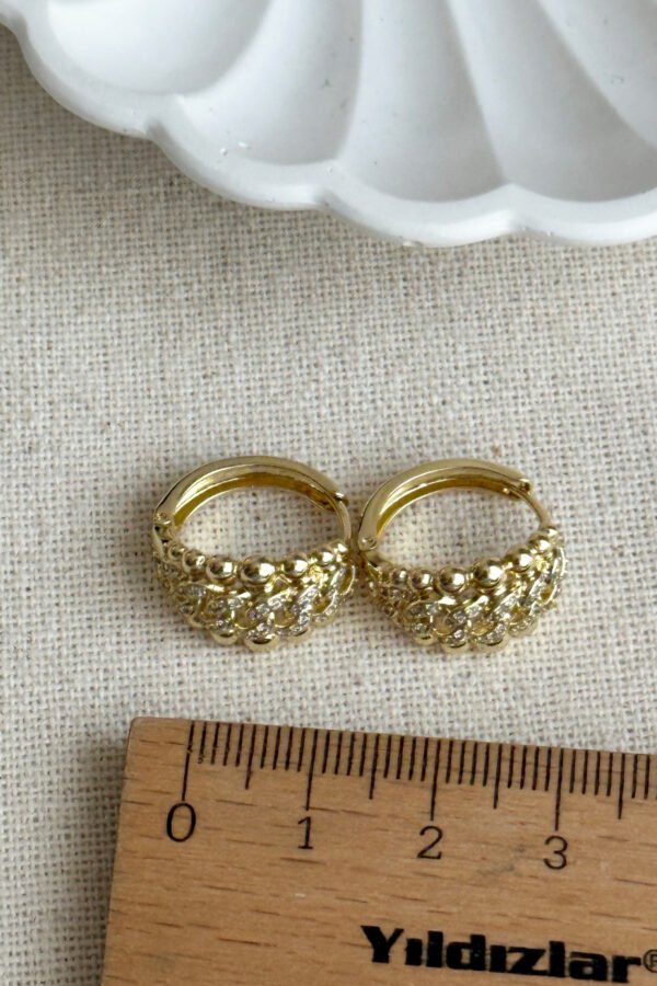 Alternative view of Xuping 14K Zincir Taşlı Halka Kadın Küpe Kararmaz Kadın Takı Xuping Küpe