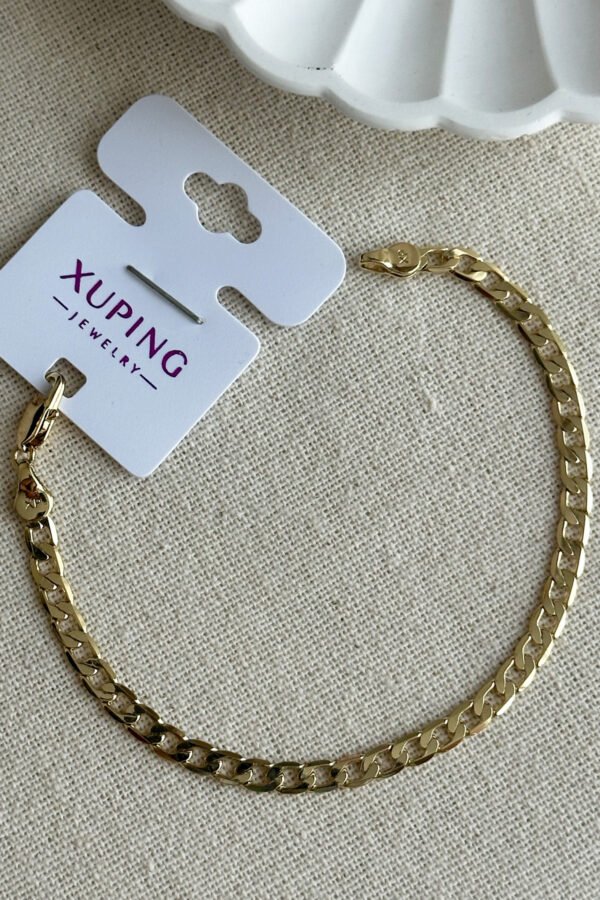 Xuping 14K Halka Zincir 19 cm Düz Kadın Bileklik Altın Renkli Kadın Xuping Bileklik