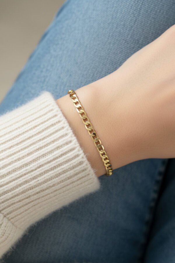 Alternative view of Xuping 14K Halka Zincir 19 cm Düz Kadın Bileklik Altın Renkli Kadın Xuping Bileklik