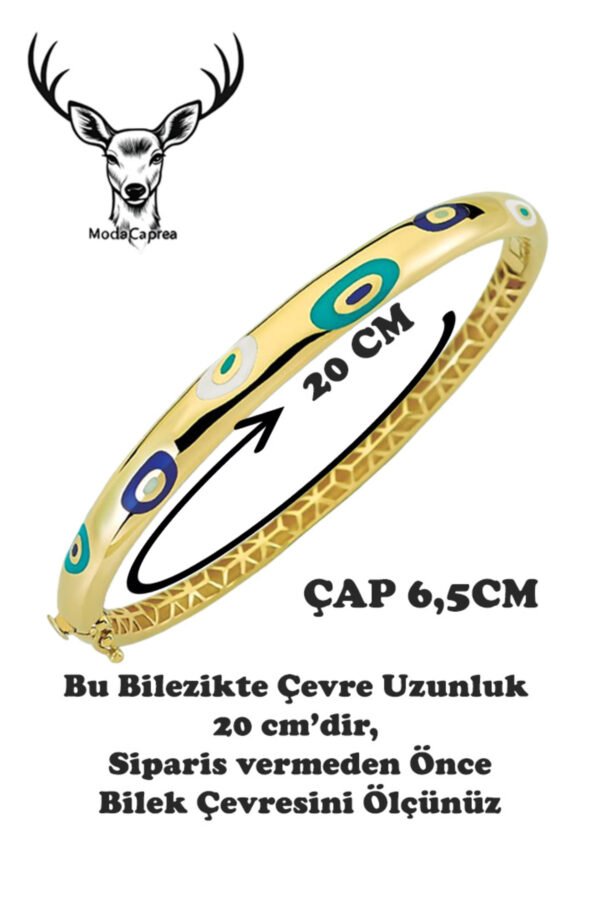 Alternative view of Çelik 22K 3'lü Oval Kadın Bilezik 6,5 cm Çap 20 cm Altın Renkli Kadın Bilezik