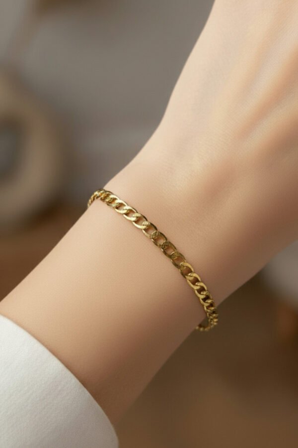 CM 14K Halka Zincir Kadın Bileklik 19 cm Altın Renkli Kadın Takı Bileklik