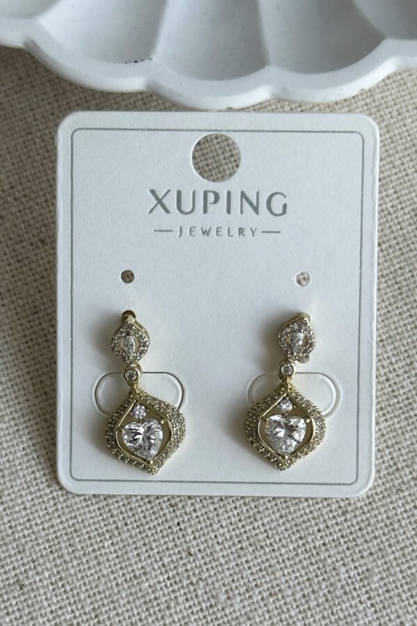 Alternative view of Xuping 14K Kalpli Vintaj Taşlı Kadın Küpe Kararmaz Kadın Takı Xuping Küpe