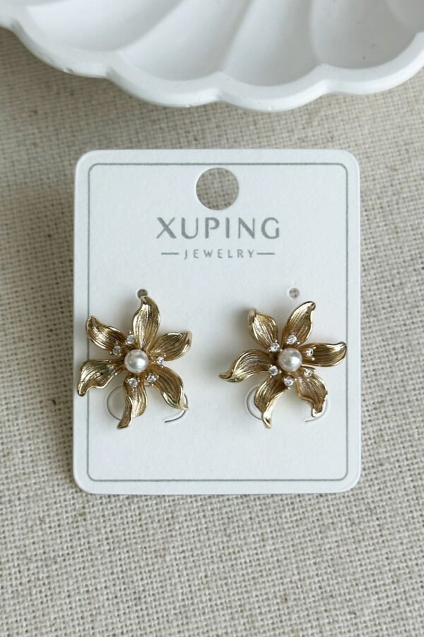 Alternative view of Xuping 14K İncili Çiçek Kadın Küpe Kararmaz Kadın Takı Xuping Küpe