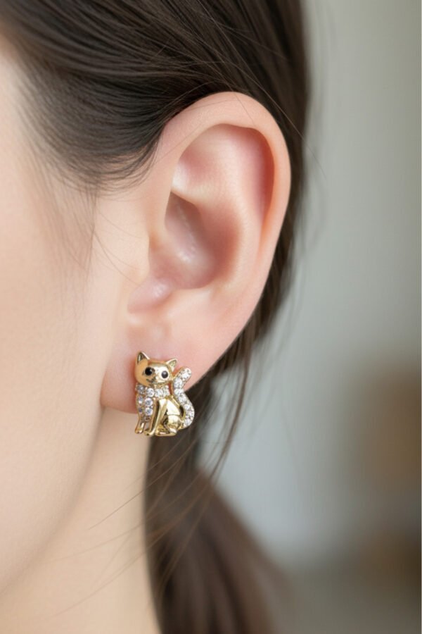 Xuping 14K Kedili Kadın Küpe Kararmaz Kadın Takı Xuping Küpe