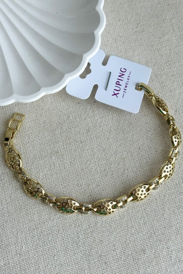 Alternative view of Xuping 14K Yıldız Oval Taşlı Zincir Kadın Bileklik 17+2 cm Altın Renkli Xuping Takı Bileklik