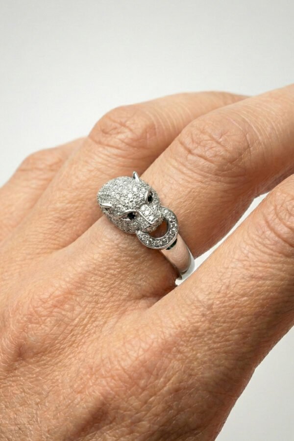 Xuping Panter Taşlı Kadın Yüzük – Kararmaz Gümüş Renk Takı | Xuping Yüzük