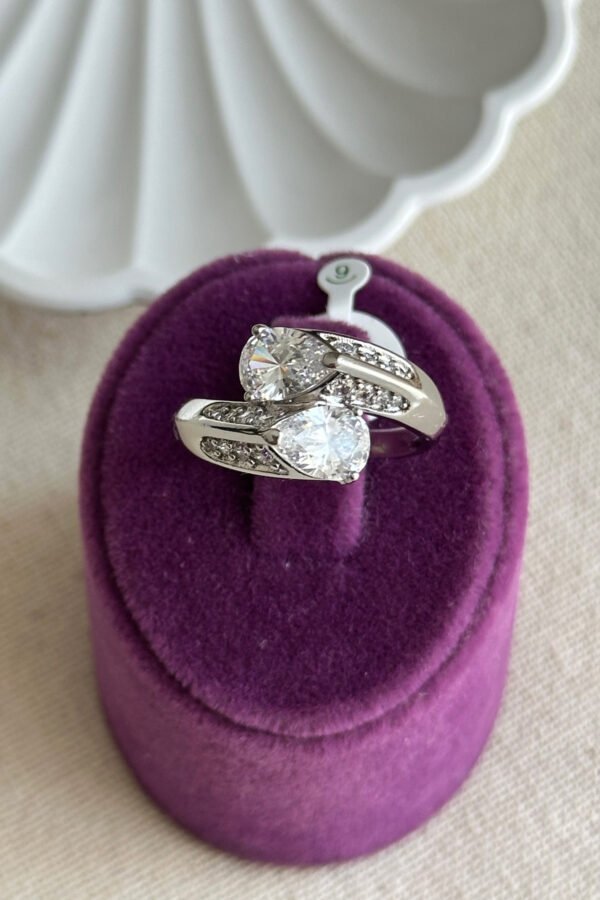 Xuping Çift Başlı Kadın Yüzük – Kararmaz Gümüş Renk Takı | Xuping Yüzük