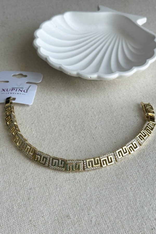 Xuping 14K Rome Taşlı Kadın Bileklik 17+2 cm Altın Renkli Xuping Takı Bileklik