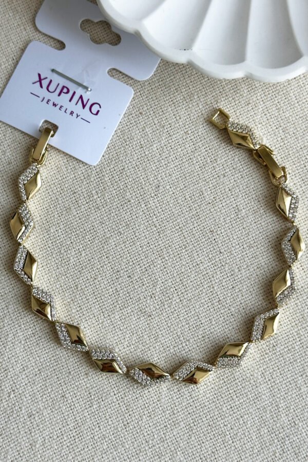 Xuping 14K Baklava Taşlı Kadın Bileklik 17+2 cm Altın Renkli Xuping Takı Bileklik