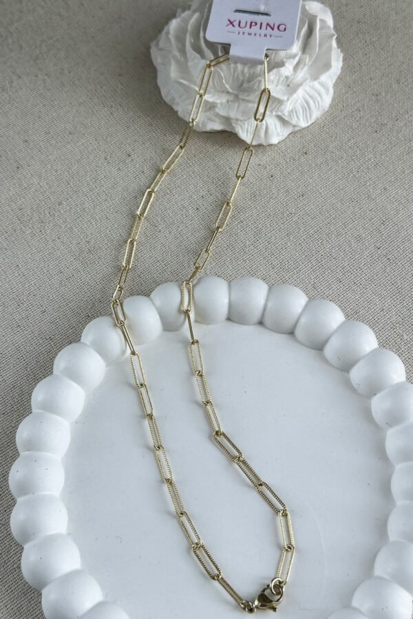 Alternative view of Xuping 14K Ataş Çentikli Kolye 45 cm | Altın Renkli Kararmaz Kadın Takı Xuping Kolye