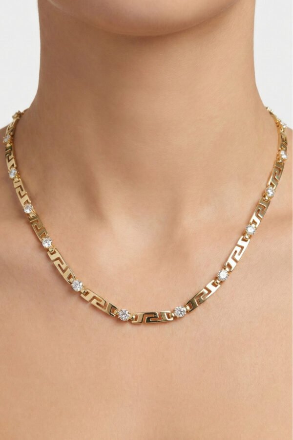 Xuping 14K Roma Taşlı Kolye 45 cm | Altın Renkli Kararmaz Takı Kadın Xuping Kolye