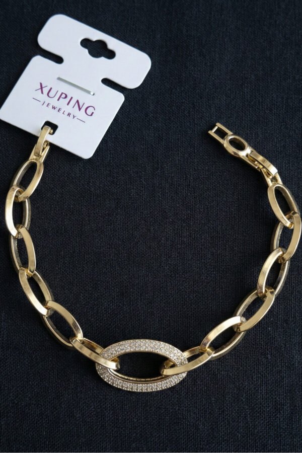 Xuping 14K Oval Halka Taşlı Kadın Bileklik 18 + 2 cm Altın Renkli Xuping Takı Bileklik