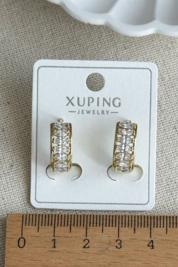 Alternative view of Xuping 14K Taşlı Halka Klipsli Kadın Küpe Kararmaz Xuping Takı Küpe