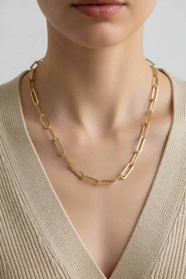 Xuping 14K Ataş Zincir Kolye 45+5 cm | Altın Renkli Kararmaz Kadın Takı Xuping Kolye