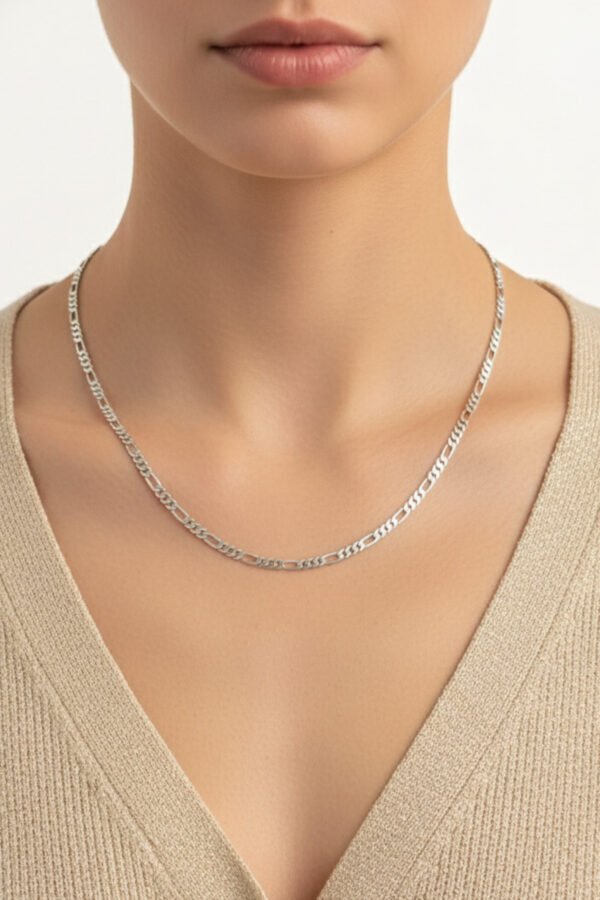 Alternative view of Xuping 2 mm Figaro Zincir Kolye 60cm | Gümüş Renkli Kararmaz Kadın Takı Xuping Kolye