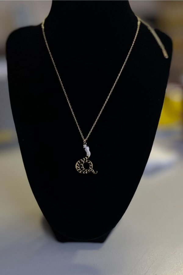 Alternative view of Caprea Çelik Yılan Kolye Kadın Altın Renkli Kararmaz Zincir Kolye 45 Cm Zincirli